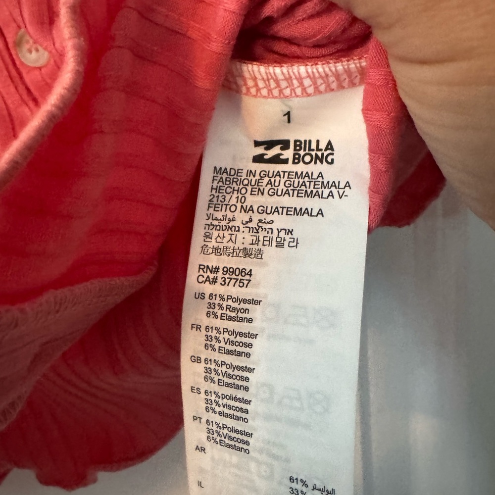 Billabong Find A Way - Rib Knit Crop Buttoned Tank Top - Picture 6 of 6